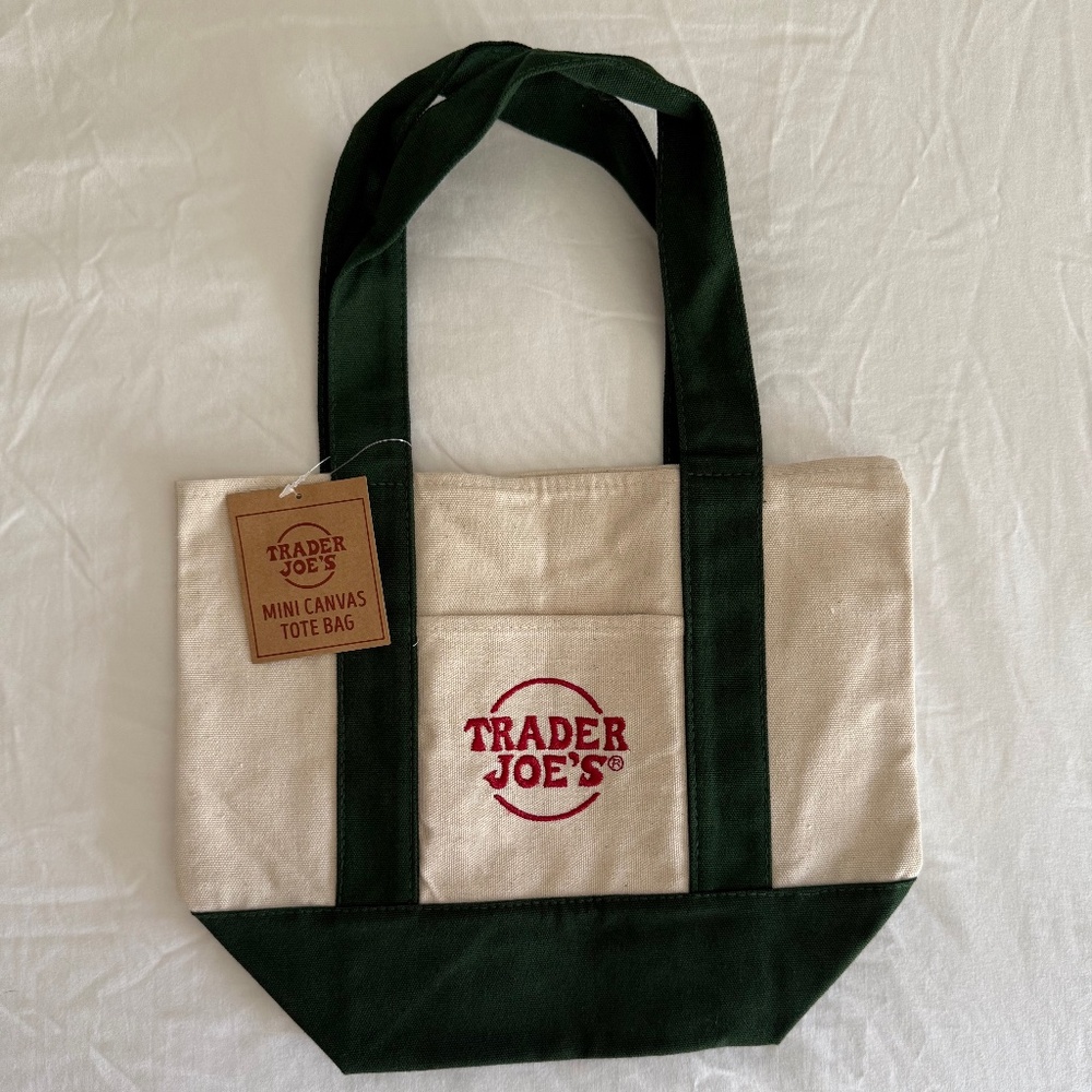Trader Joe’s mini canvas tote in green